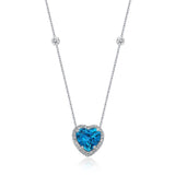 Heart Drop Necklace - Swiss Topaz