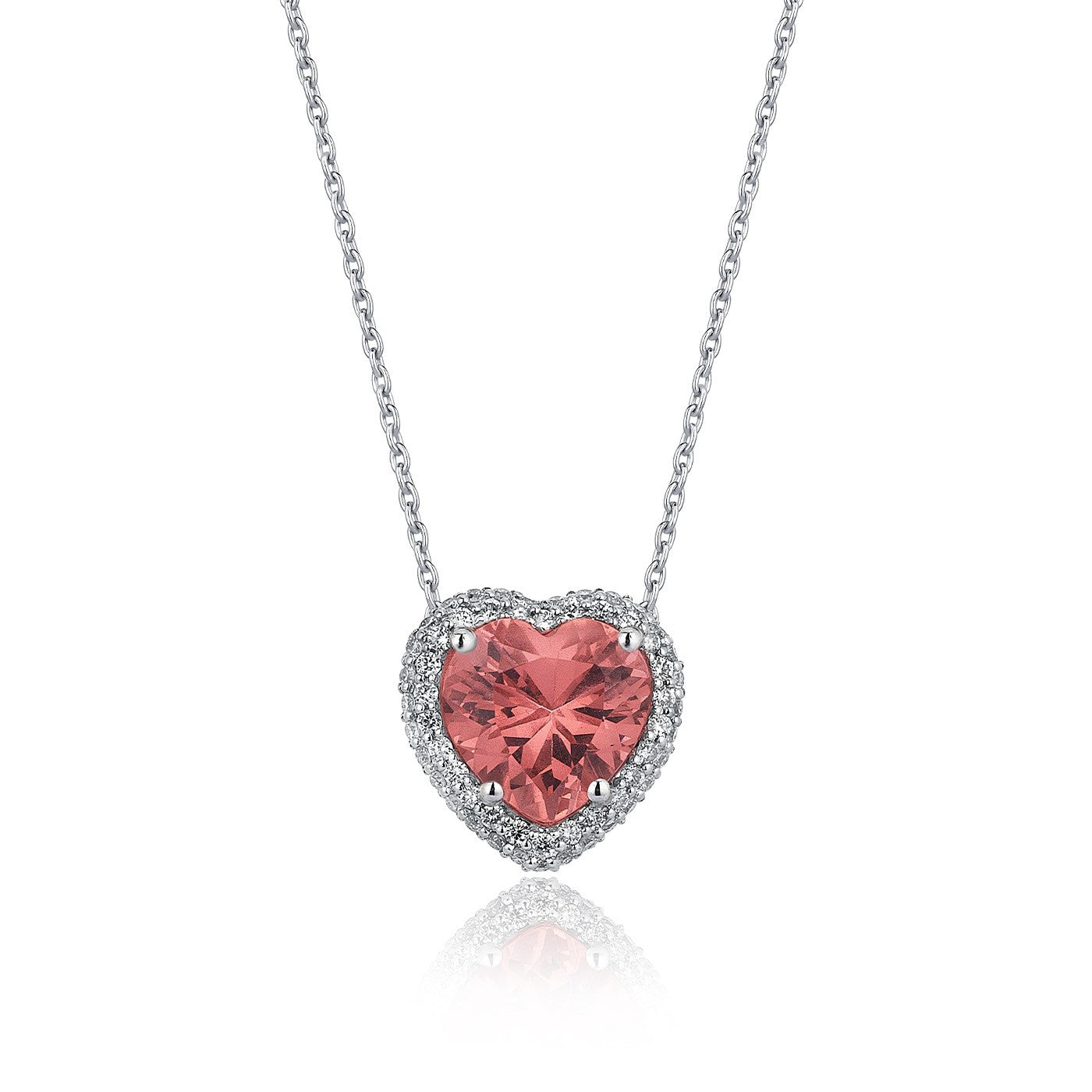 Heart Drop Necklace - Morganite Powder Pink – Aponine
