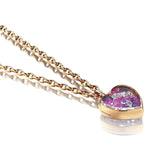 Heart Medallion Necklace with Purple Crystals