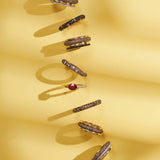 Çift Pırlanta Siyah &  Şampanya Quatro Yüzük