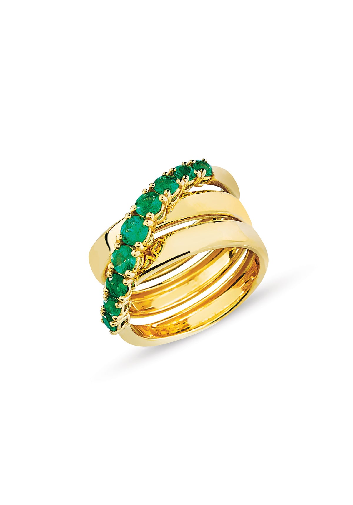 Twirl Ring with Emeralds – Aponine
