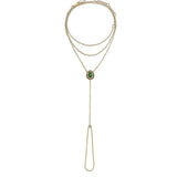 All Over Bonbons Handchain with Green Sapphire